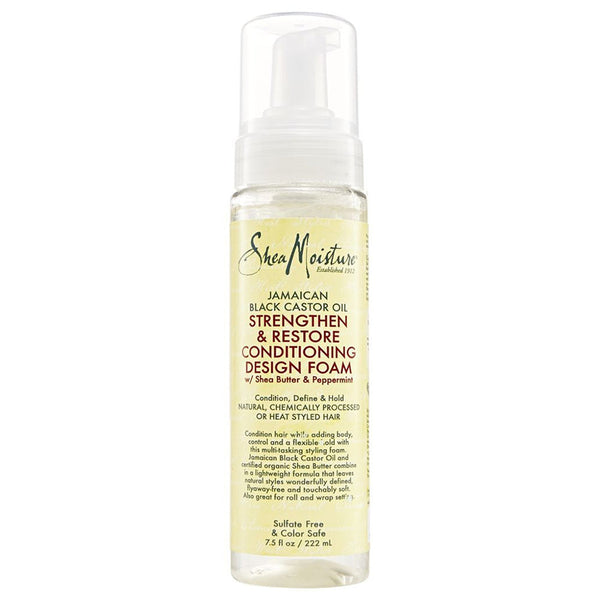 Shea Moisture Jamaican Black Castor Oil Conditioning Design Foam 7.5 oz / 222 ml - For Natural Hair Styling & Flexible Hold