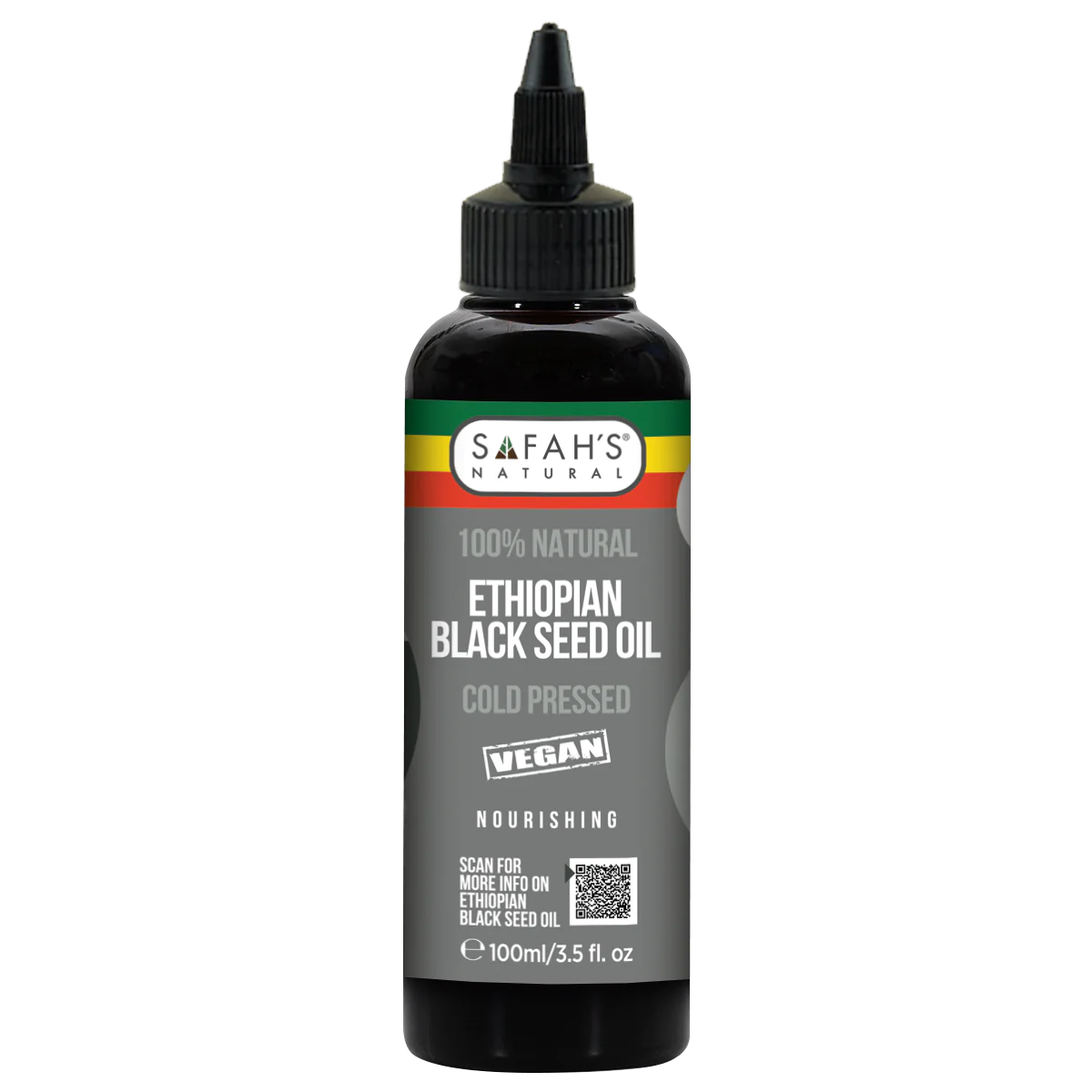 Safah's Natural Blended Ethiopian Black Seed Oil for Hair Growth & Scalp Health 3.5 oz