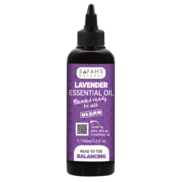 Safah's Natural Blended Lavender Oil for Hair Growth, Scalp Health & Shine for All Hair Types 3.5 oz