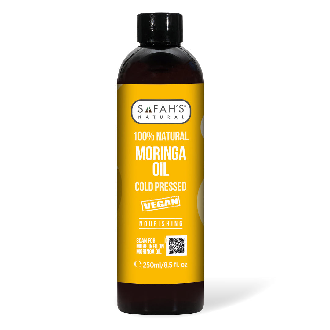 Safah's Natural Blended Moringa Oil: Nourishing & Strengthening Hair Oil for All Hair Types 8.5 oz