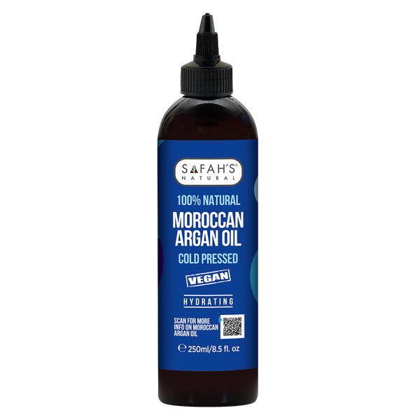 Safah's Natural Blended Moroccan Argan Oil Intense Hydration & Frizz Control for Dry, Damaged Hair 8.5 oz