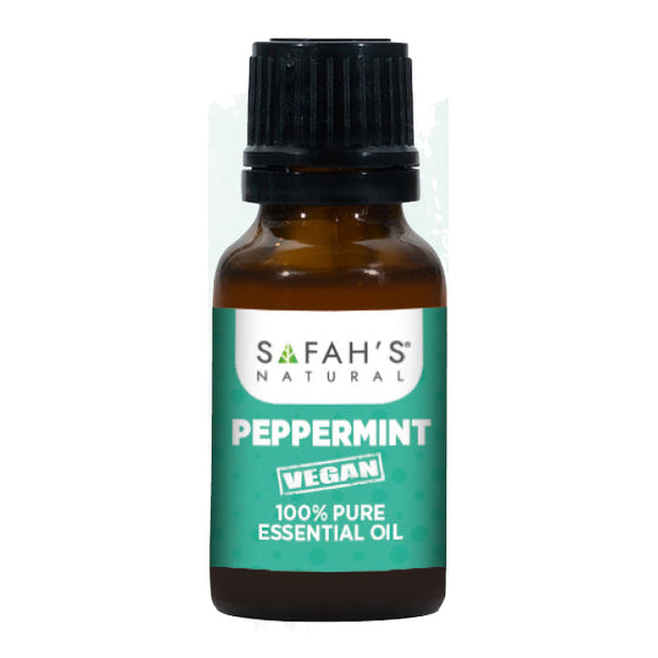 Safah's Natural 100% Pure Peppermint Essential Oil for Stimulating Hair Growth & Soothing Scalp 15 ml/0.51 oz