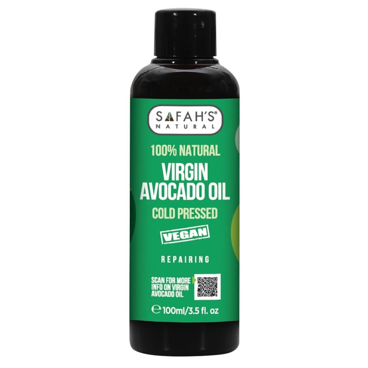Safah's Natural Blended Virgin Avocado Oil: Nourishing & Strengthening for Hair & Scalp 3.5 oz