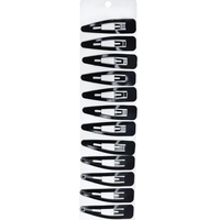 Xin Lian Hua Jewelry 12 Snap Hair Clips - Secure Hold for Everyday Styling - Black (12-Pack)