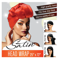 Magic Collection Satin Head Wrap Black: Gentle Hair Protection for Frizz-Free Styles - One Size