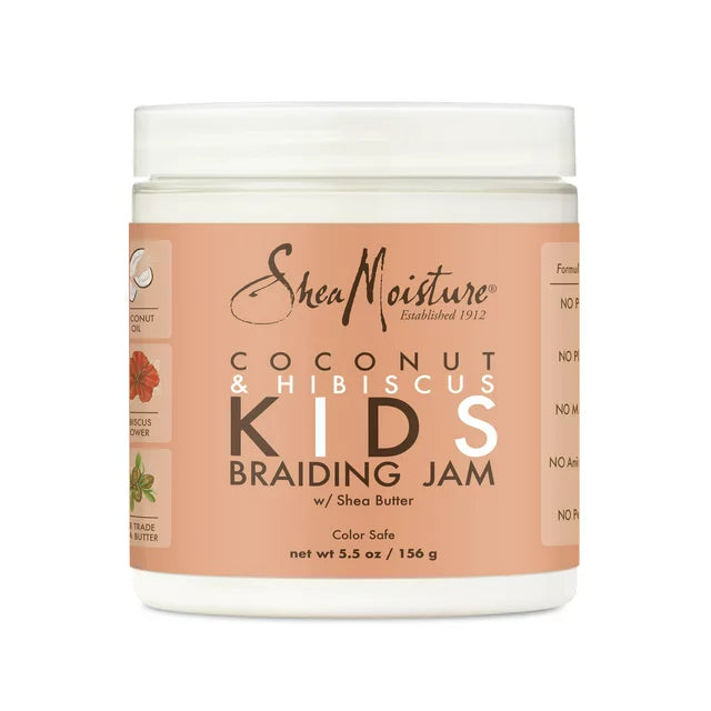 Shea Moisture Coconut & Hibiscus KIDS Braiding Jam for Hold & Shine for Kids' Braids & Styles 5.5 oz