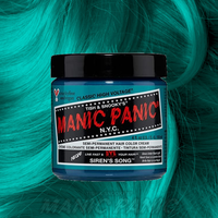 Manic Panic Semi-Permanent Hair Color Cream Siren's Song Vibrant Teal Colour for Expressive Style 118ml