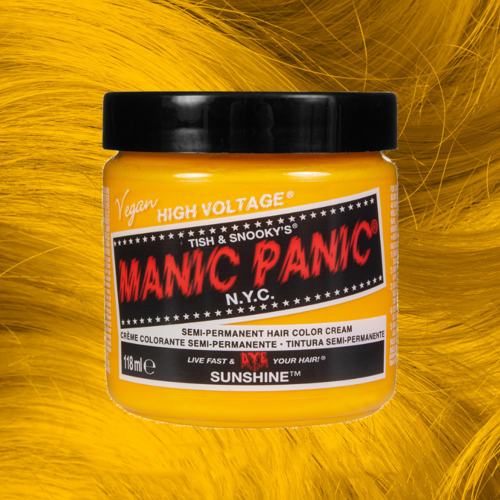 Manic Panic Sunshine Semi-Permanent Hair Dye | Vibrant Yellow Colour for Bold, Vegan Hair