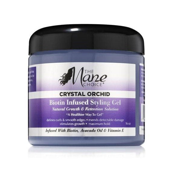 The Mane Choice Crystal Orchid Biotin Infused Styling Gel for Strong Hold & Hair Growth Support for Natural & All Hair Types 16 oz