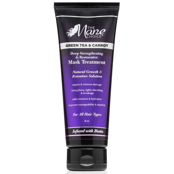 The Mane Choice Green Tea & Carrot Deep Strengthening & Repair Hair Treatment Mask for Damaged, Weak & Brittle Hair 236.59ml/8 oz