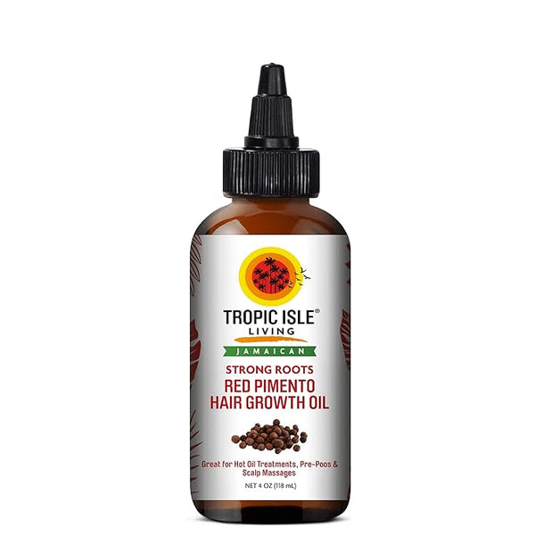 Tropic Isle Living Jamaican Black Castor Oil - Red Pimento Hair Growth & Scalp Oil for All Hair Types 118ml/3.99 oz