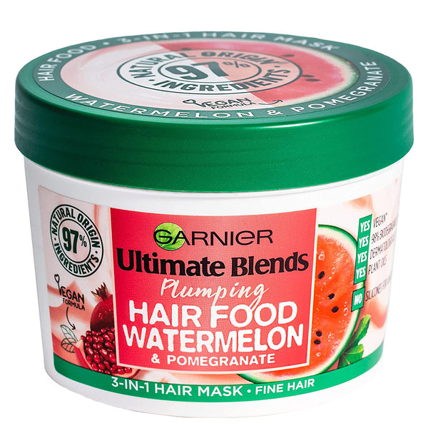 Garnier Hair Food Watermelon & Pomegranate 3-in-1 Hydrating & Strengthening Hair Mask for Dry, Dull, or Normal Hair 400 ml/13.53 oz