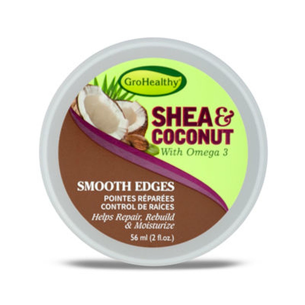 GroHealthy Shea & Coconut Smooth Edges: Frizz Control & Polished Hairlines for All Hair Types 56ml/1.89 oz