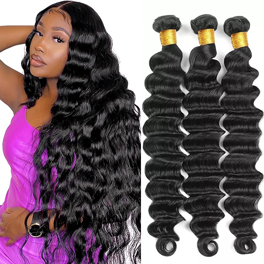 100% Virgin Brazilian Loose Deep Weave - Achieve Gorgeous, Tangle-Free Volume for UK Hair Enthusiasts