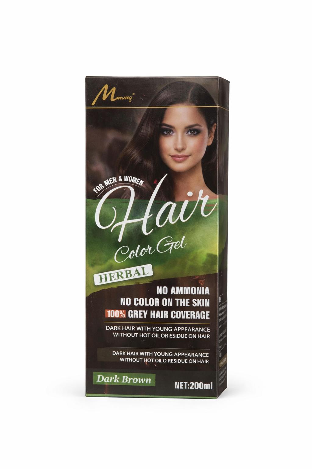 Murry Herbal Hair Color Gel – Dark Brown No Ammonia Grey Coverage Hair Dye for Men & Women 200ml/6.76 oz