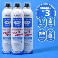 Ebin Wonder Lace Bond Lace Melt Spray | Sports Edition (3/6/9 Pack) 14oz