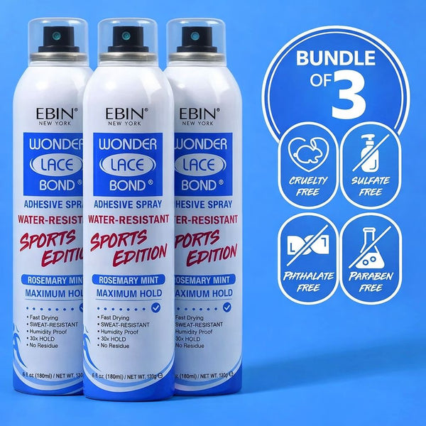 Ebin Wonder Lace Bond Lace Melt Spray | Sports Edition (3/6/9 Pack) 14oz