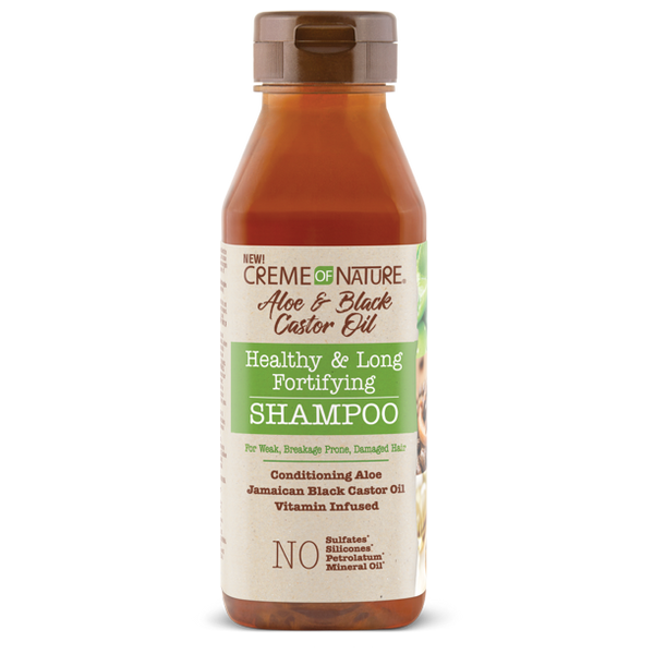 Creme of Nature Aloe & Black Castor Oil Fortifying Shampoo for Stronger, Longer Hair 12 oz / 355 ml