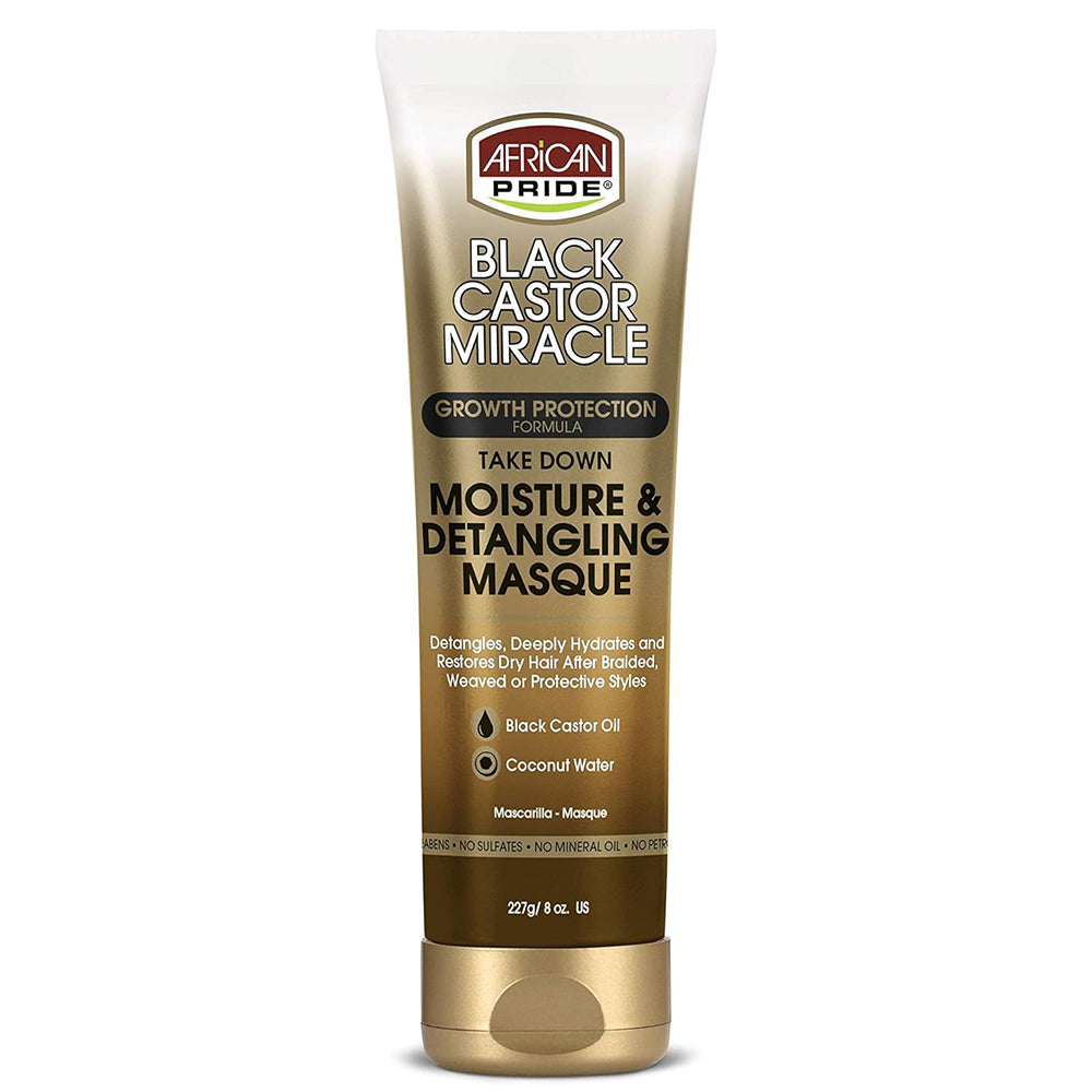 African Pride Black Castor Miracle Moisture & Detangling Masque 8oz
