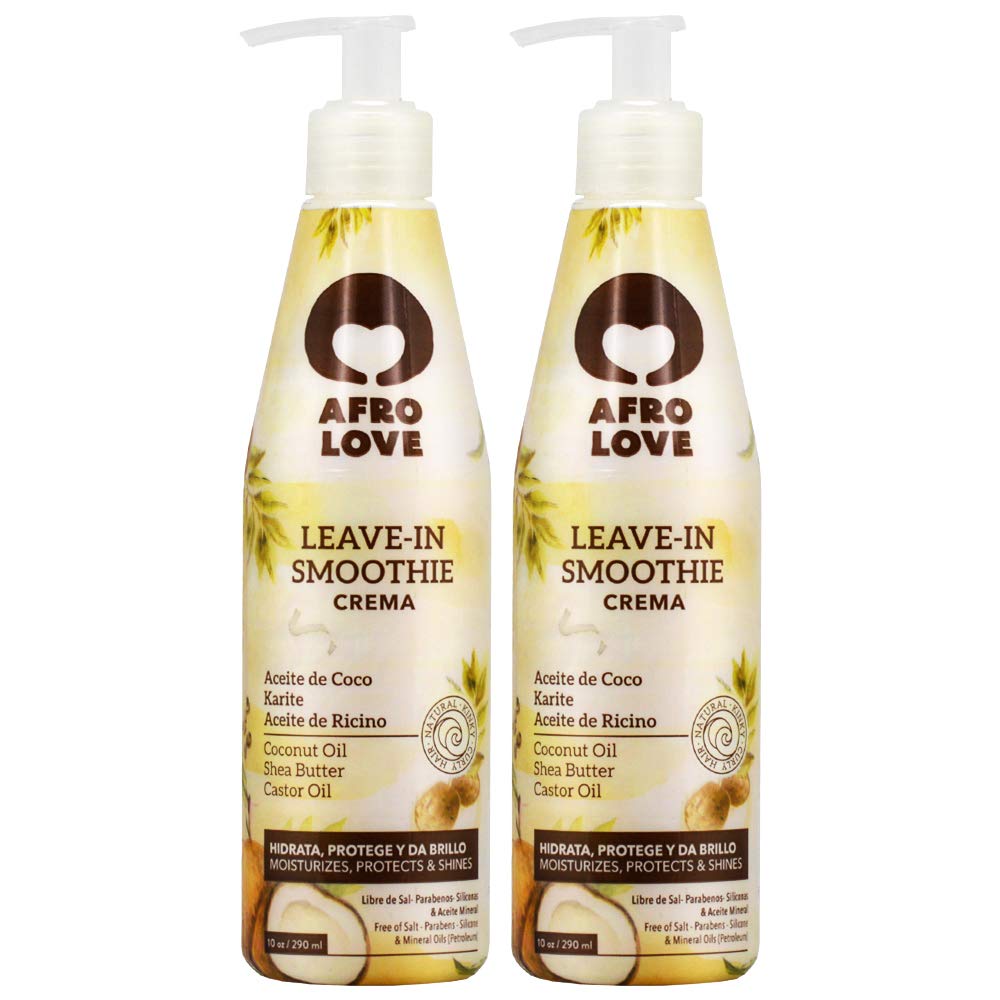Afro Love Leave-In Conditioner for Curly Hair – Pack of 2 | Hydrating & Frizz-Control Curl Cream with Coconut Oil, Shea Butter & Castor Oil