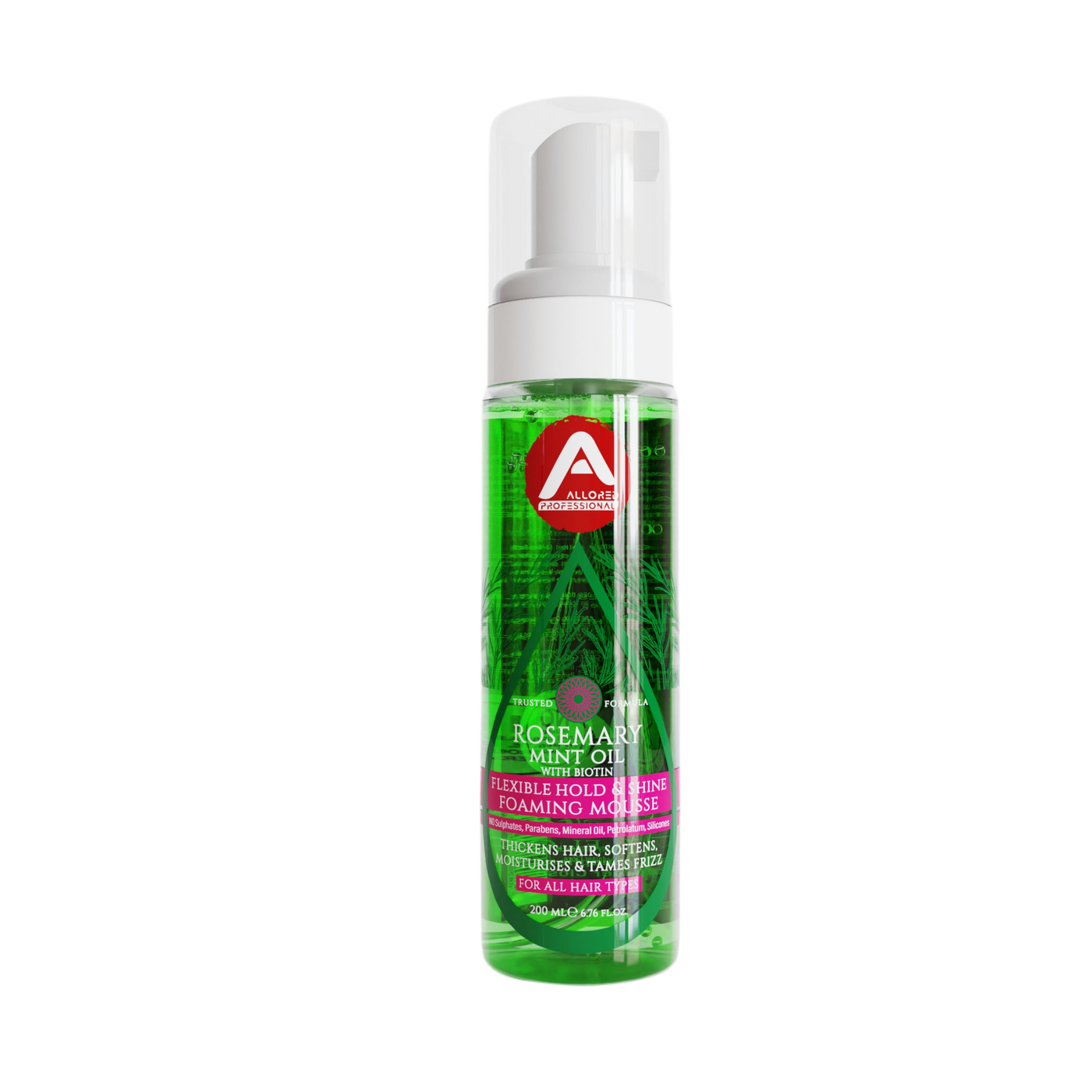 Allored Professional Rosemary Mint Oil & Biotin Foaming Mousse for All Hair Types 200 ml/6.8 oz