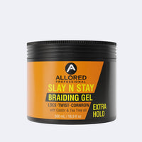 Allored Professional Slay N Stay Braiding Gel with Castor & Tea Tree Oil Extra Hold 500 ml/16.9 oz