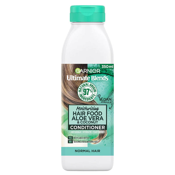 Garnier Hair Food Aloe Vera & Coconut Conditioner, Hydrating & Detangling for Dry, Normal to Thirsty Hair 350 ml/11.83 oz