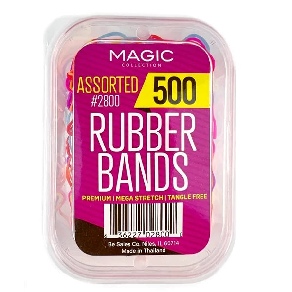 Magic Collection Assorted Rubber Bands for Secure Hair Styling, Braids & Ponytails - 500 pcs