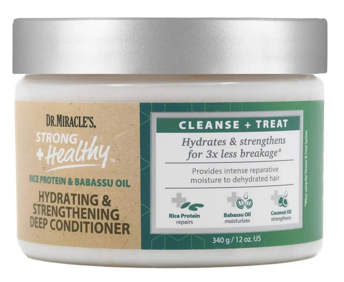Dr. Miracle's Strong & Healthy Hydrating Deep Conditioner for Dry, Damaged, & Natural Hair 12 oz
