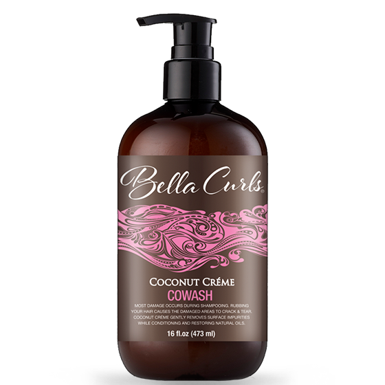 Bella Curls Coconut Crème Hydrating & Defining Co-Wash for Curly & Wavy Hair 16 oz
