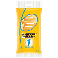 BiC 1 Sensitive Shavers for a Smooth, Gentle Shave on Sensitive Skin - 5 Pack