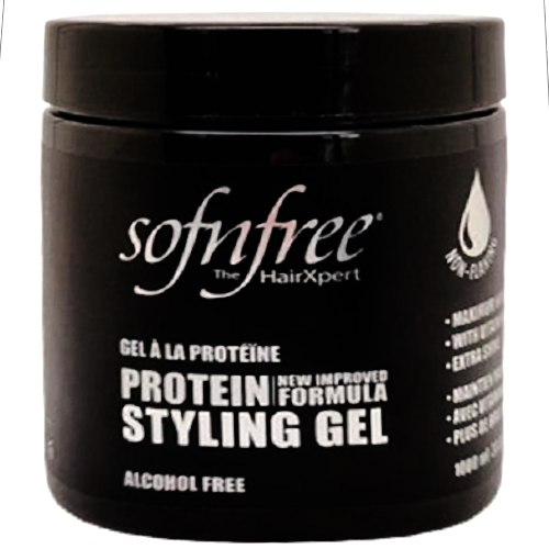 Sof n Free Sofn'free Protein Styling Gel Black Strong Hold & Healthy Shine for Textured Hair 500 ml/17.6 oz