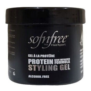 Sof n Free Sofn'free Protein Styling Gel Black Superior Hold & Shine for All Hair Types 500 ml/16.91 oz
