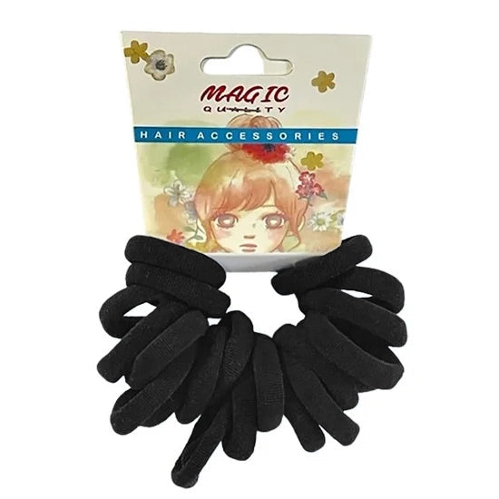 Magic Quality Kids Hair Bobbles - Gentle, Snag-Free Hold for Children's Hair - Black - 20 pcs