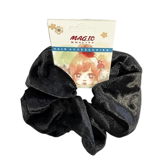 Magic Quality Black Scrunchie Gentle Hair Hold & Frizz Reduction for All Hair Types Standard
