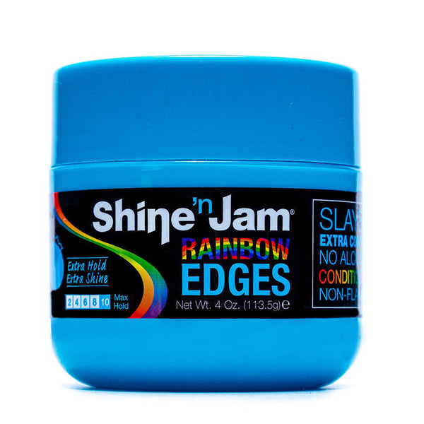 Shine 'n Jam Rainbow Edges Blueberry Blast – Nourishing Edge Control for Vivid Styles 4 oz