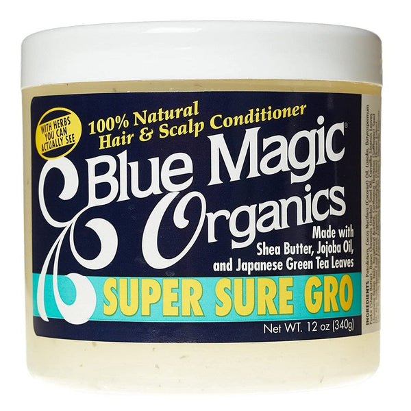 Blue Magic Super Sure Hair Gro Hair & Scalp Conditioner 12 oz / 340 gm - For Healthy Hair Growth & Dry Scalp Relief