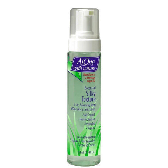 AtOne With Nature Silky Texture Mousse 8.5 oz / 251 ml - For Defined Natural Curls & Frizz Control