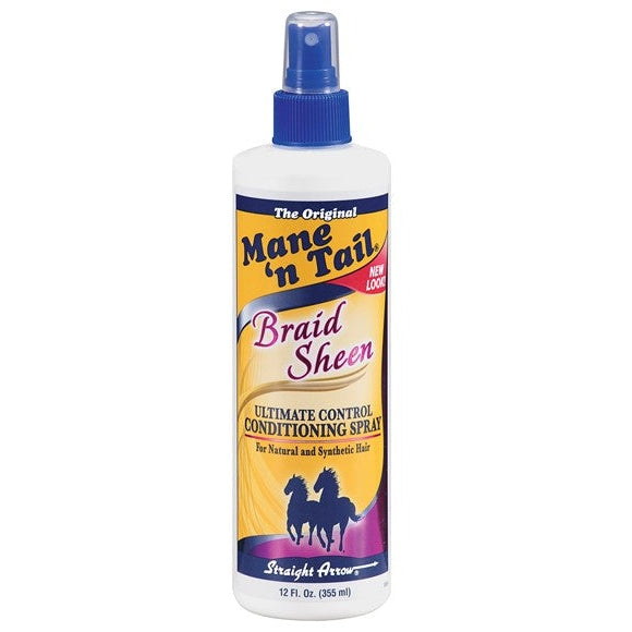 Mane N Tail Braid Sheen Spray Conditions & Refreshes for Braids, Locs & Twists 355ml/12 oz