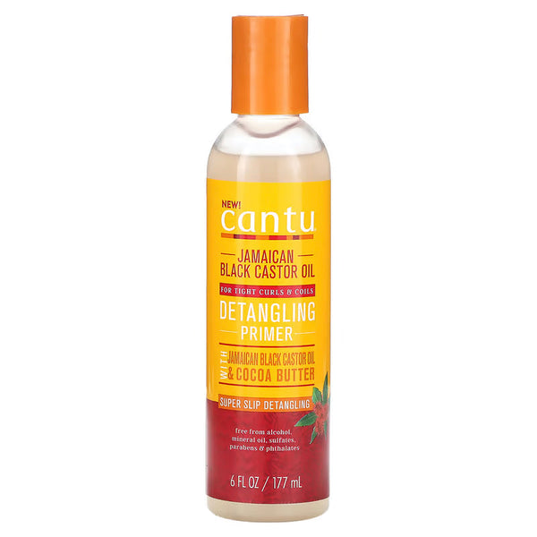 Cantu Jamaican Black Castor Oil Detangling Primer 6 oz / 177 ml - For Easy Detangling & Curl Care