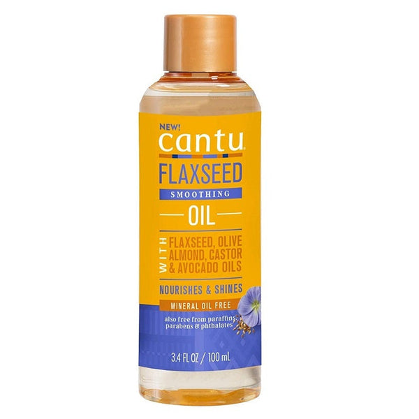 Cantu Flaxseed Smoothing Oil 3.5 oz / 100 ml - For Frizz Control & Natural Shine