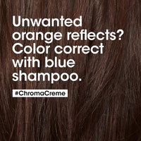 L'Oréal Professionnel Serié Expert Chroma Crème Blue Dyes Shampoo Orange Tone Neutralizing & Colour Correction for Light to Medium Brown Hair 300 ml/10.14 oz