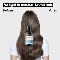 L'Oréal Professionnel Serié Expert Chroma Crème Blue Dyes Shampoo Orange Tone Neutralizing & Colour Correction for Light to Medium Brown Hair 300 ml/10.14 oz
