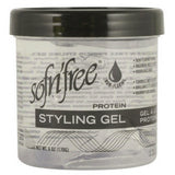Sof n Free Protein Styling Gel Clear Strong Hold & Frizz Control for All Hair Types 6 oz