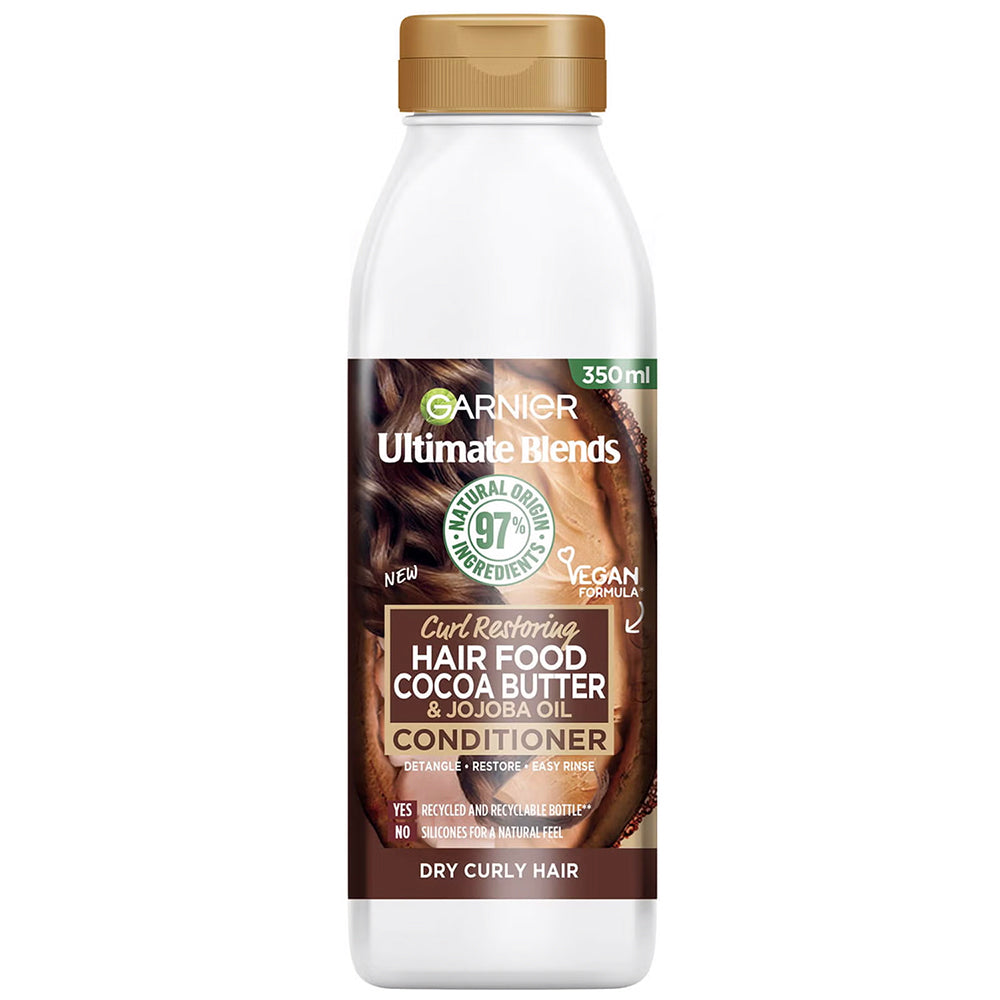 Garnier Hair Food Cocoa Butter & Jojoba Oil Conditioner Deeply Nourishing & Repairing for Dry, Frizzy & Damaged Hair 350 ml / 11.83 oz