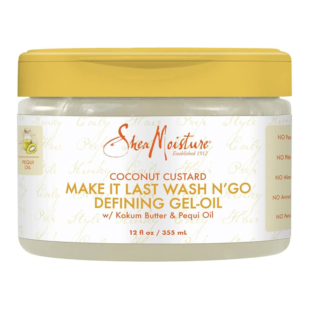 Shea Moisture Coconut Custard Defining Gel-Oil Enhances Curls & Controls Frizz for Wavy, Curly & Coily Hair 12 oz
