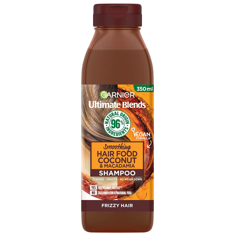 Garnier Hair Food Coconut & Macadamia Shampoo, Nourishing & Smoothing for Dry, Frizzy Hair 350 ml/11.83 oz