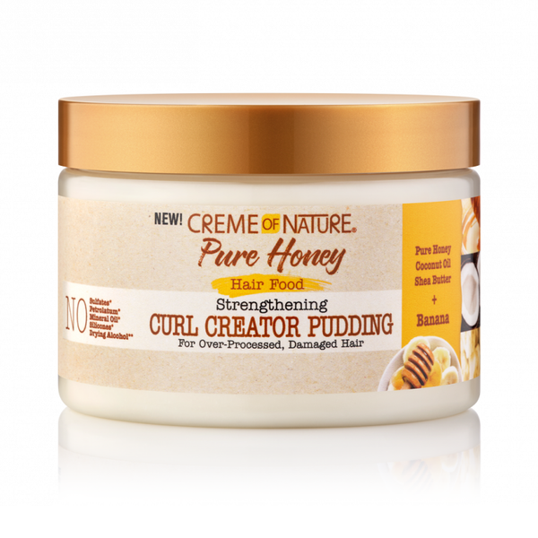 Creme of Nature Pure Honey Hair Food Curl Creator Pudding 11.5 oz / 340 ml - For Defined, Strong Curls