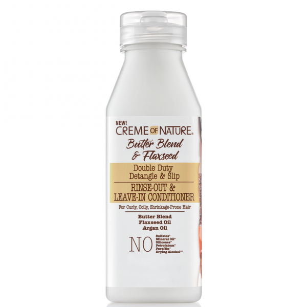 Creme of Nature Double Duty Detangle & Slip Rinse-Out & Leave-In Conditioner 12 oz / 355 ml - For Versatile Hair Conditioning & Detangling