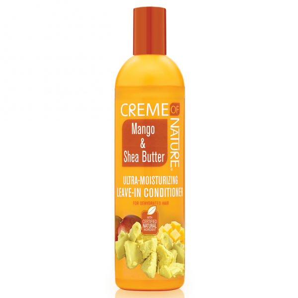 Creme Of Nature Mango & Shea Butter Leave-In Conditioner 8.5 oz / 250 ml - For Ultra-Moisturizing & Detangling Dry, Dehydrated Hair